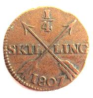 Švédsko 1/4 skilling 1807