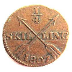 Švédsko 1/4 skilling 1807