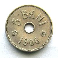 Rumunsko 5 bani 1906 J