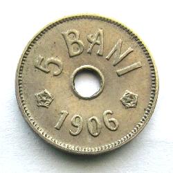 Rumänien 5 Bani 1906 J