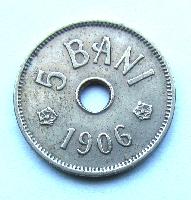 Rumänien 5 Bani 1906 J