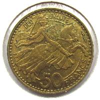 Monako 50 franků 1950