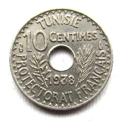 Tunisko 10 centimů 1938