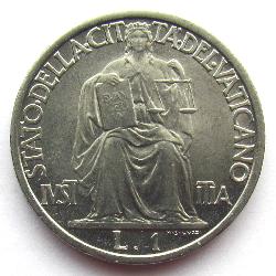 Vatikán 1 lir 1942
