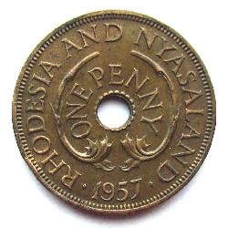 Rhodesie a Nyasaland 1 pence 1957