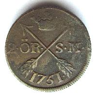 Švédsko 2 ore 1751 SM
