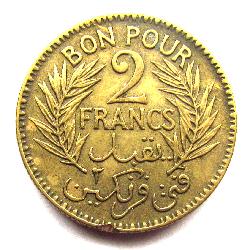 Tunisko 2 franky 1921