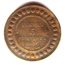 Tunisko 5 centimů 1916