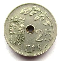 Španělsko 25 cts 1937