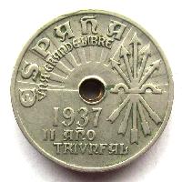 Španělsko 25 cts 1937