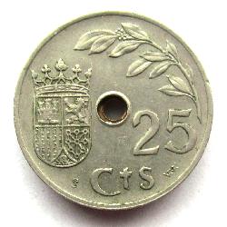 Španělsko 25 cts 1937